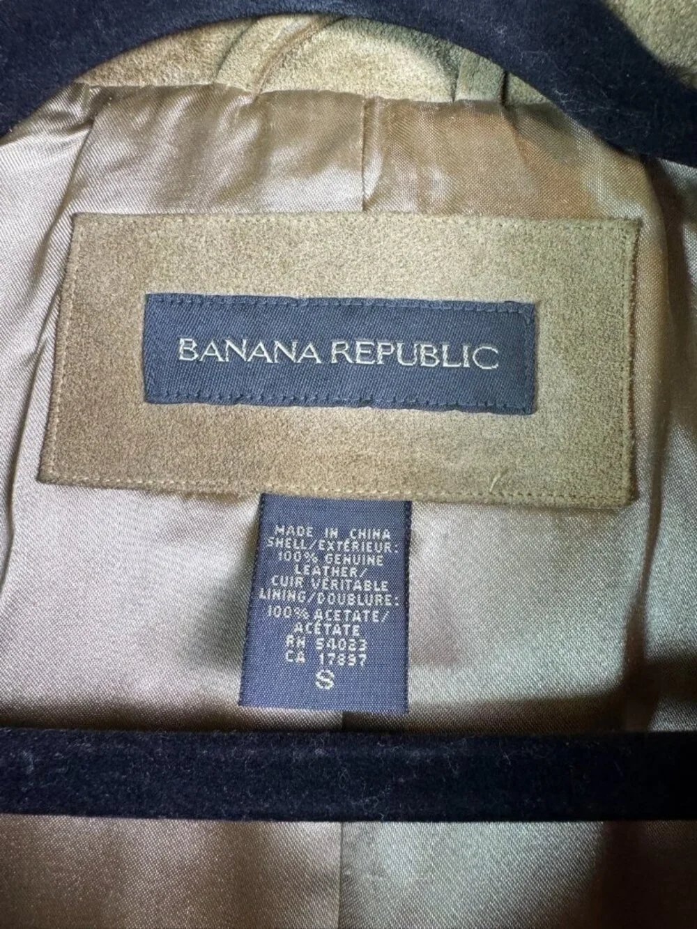 Banana Republic Men’s Suede Leather Collared Zip Up Jacket Size Small